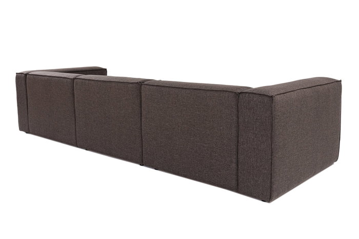 Atelier Del Sofa Sofá Esquinero Marrón Oscuro Lino 296x185x66 cm